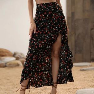 Long floral skirt
